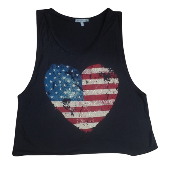 Charlotte Russe Heart American Tank Top - Picture 2 of 6